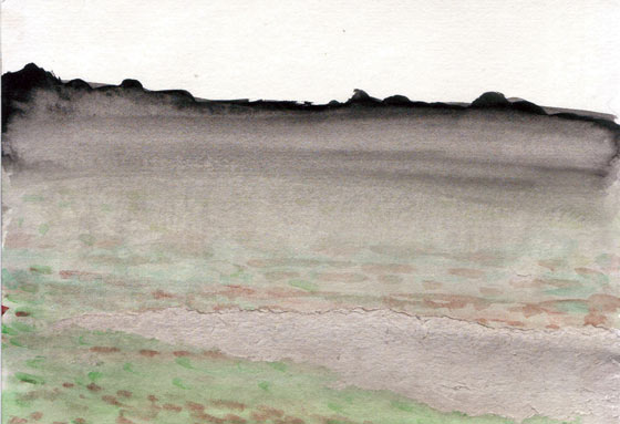 feld Acryl-Malerei auf Papier