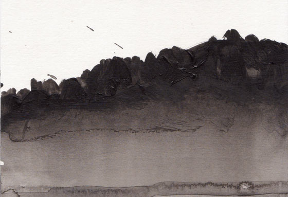 hügel Acryl-Malerei auf Papier
